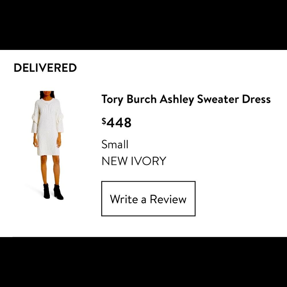 Tory Burch Ashley Sweater Dress - New Ivory